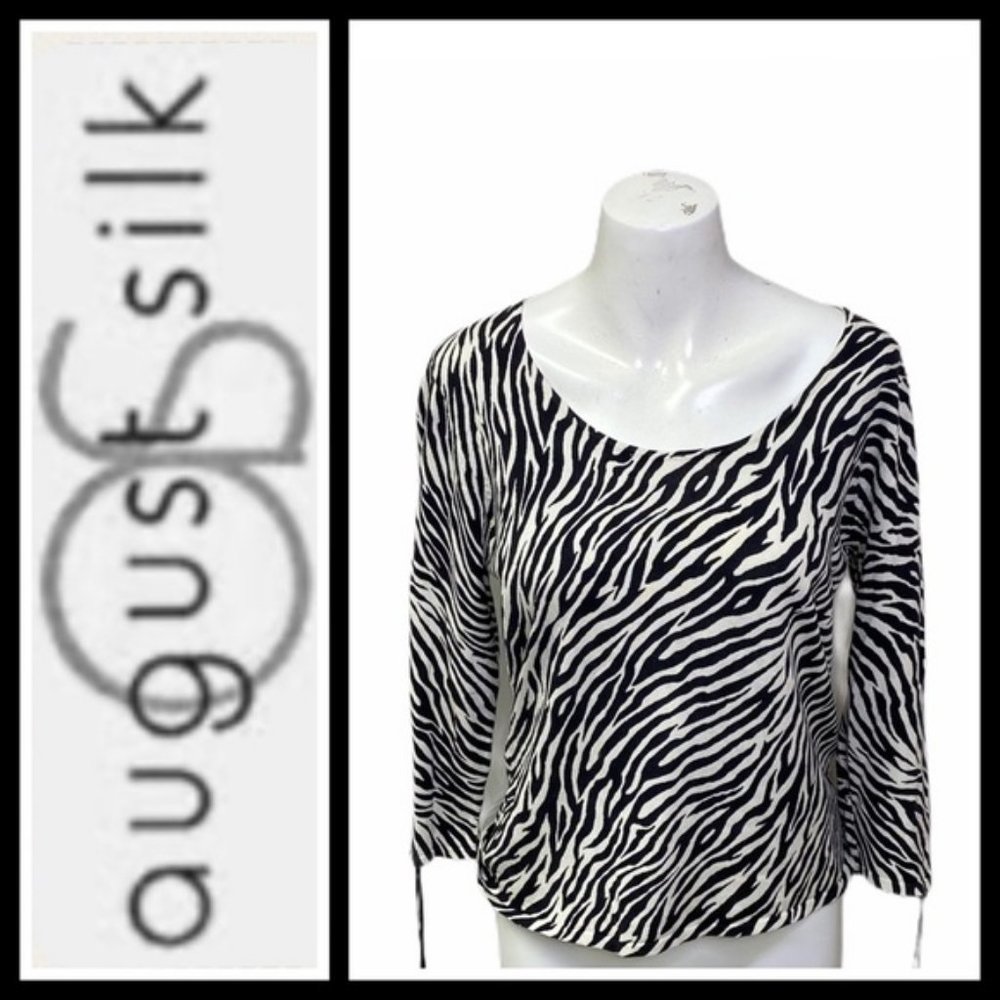 Silx by August Silk Zebra print pullover sweater